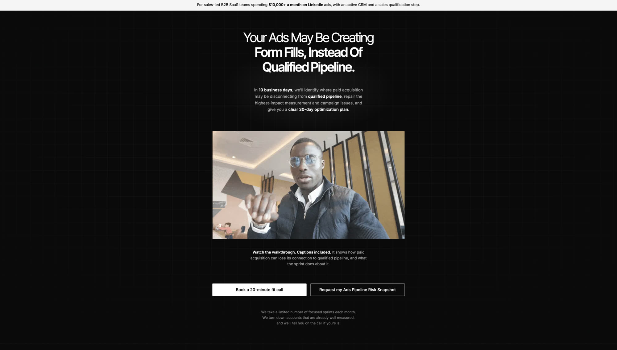 The 99+ site, an ads engineering agency for sales led B2B software teams.